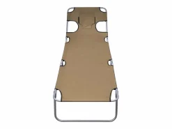 Hot Tumbona plegable con cojín de cabeza y respaldo ajustable gris ES544252 Topo