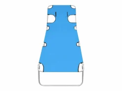 Online Tumbona plegable con cojín para la cabeza acero turquesa ES110321 Tumbona