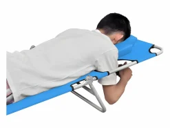 Online Tumbona plegable con cojín para la cabeza acero turquesa ES110321 Tumbona