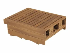Tumbona plegable con cojín madera maciza de acacia ES51731