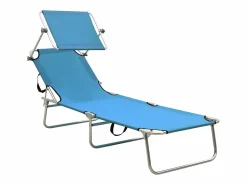 Best Tumbona plegable con toldo de acero turquesa ES132572 Azul