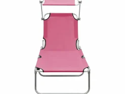 Sale Tumbona plegable con toldo de acero magenta ES56434 Rosa