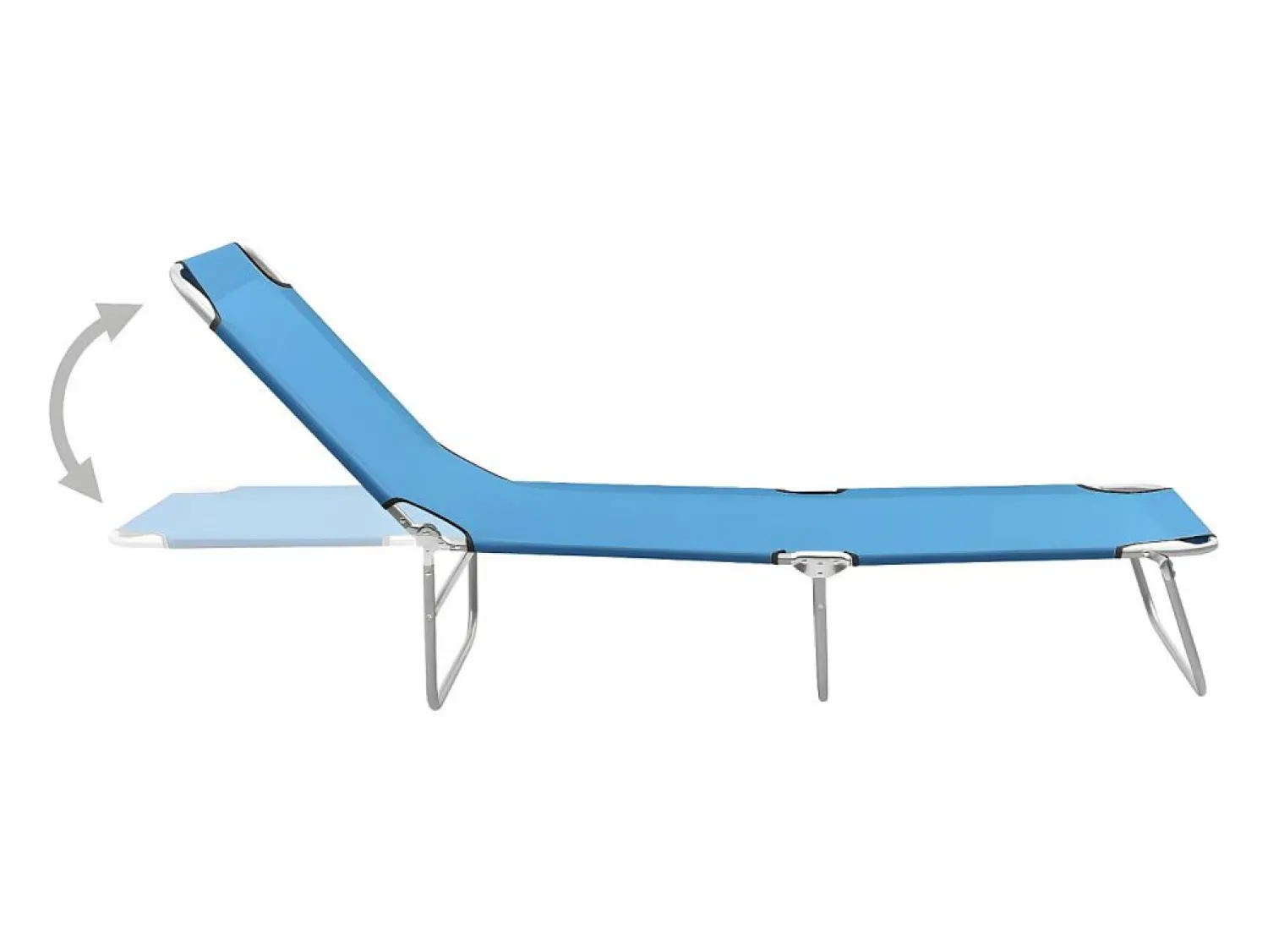 Discount Tumbona plegable de acero y tela turquesa ES612667 Tumbona