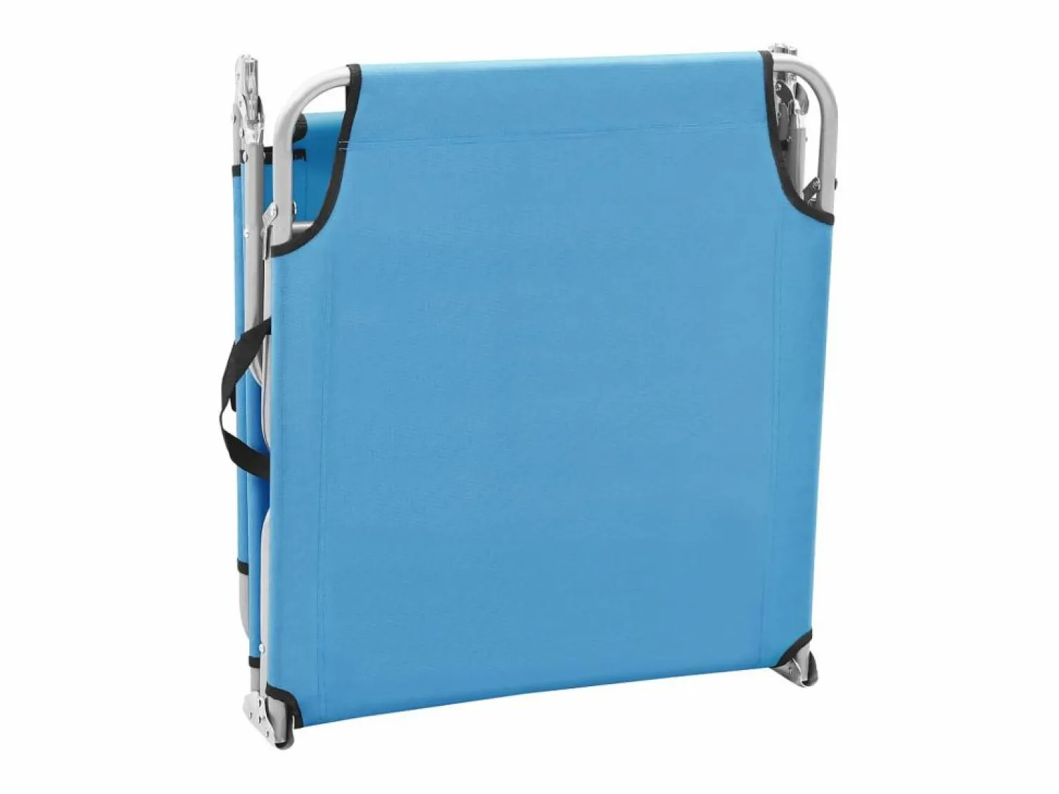 Discount Tumbona plegable de acero y tela turquesa ES612667 Tumbona