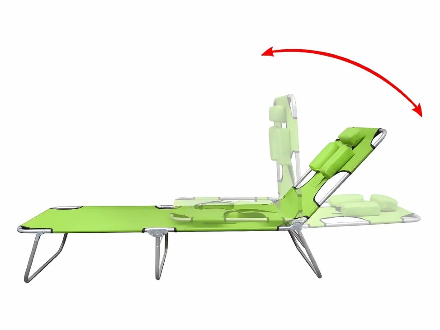 Tumbona plegable de acero y cojín de cabeza acero manzana ES538350 Tumbona