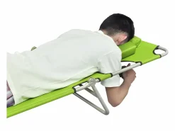 Tumbona plegable de acero y cojín de cabeza acero manzana ES538350 Tumbona