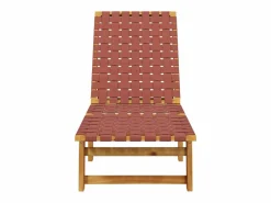 New vidaxl Tumbonas 2 unidades madera maciza de acacia y tela roja Rojo