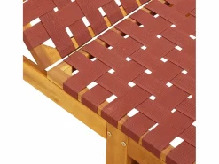 New vidaxl Tumbonas 2 unidades madera maciza de acacia y tela roja Rojo