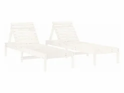 Clearance Tumbonas 2 unidades madera maciza de pino 199,5x60x74 cm Tumbona