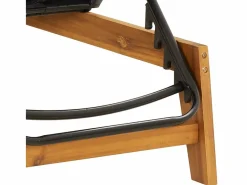 Outlet Tumbonas con cojines 2 uds ratán sintético madera maciza acacia Tumbona