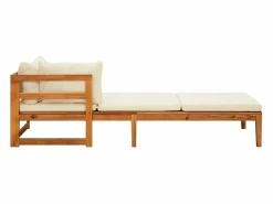 vidaxl Tumbonas con cojines 2 unidades madera de acacia