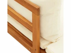 vidaxl Tumbonas con cojines 2 unidades madera de acacia