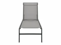 Hot vidaxl Tumbonas con mesa 2 unidades textilene y acero Gris