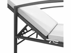 New Tumbonas con mesita 2 unidades ratán sintético Tumbona