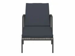 vidaxl Tumbonas con mesita 2 unidades ratán sintético Gris
