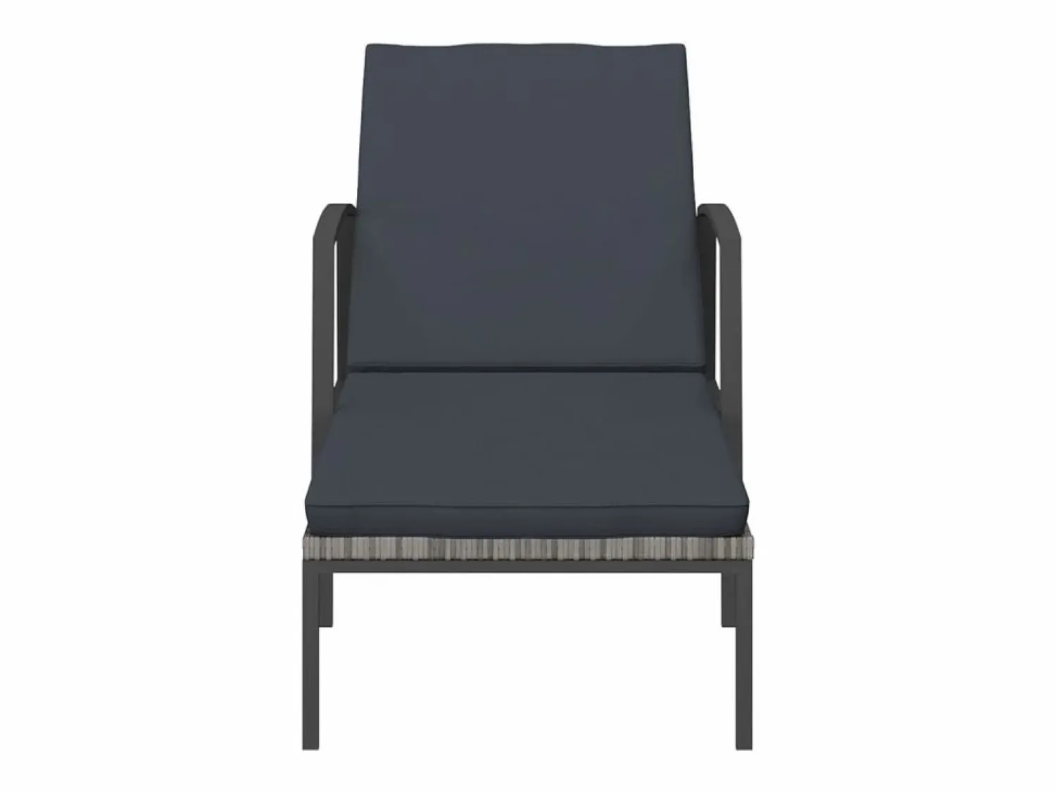 vidaxl Tumbonas con mesita 2 unidades ratán sintético Gris