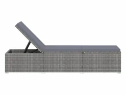 Outlet vidaxl Tumbonas de jardín y mesita 3 piezas ratán sintético Gris