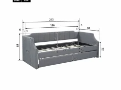 OKWISH Tumbonas 90x200/190 cm - diván individual tapizado con nido -
