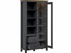 Sale Petits-Meubles Vajillero 1 puerta y 2 cajones con LED Duck antracita y Madera Gris