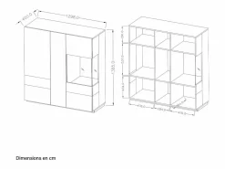 Petits-Meubles Vajillero 3 puertas Andrea Blanco y Madera