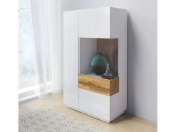 Petits-Meubles Vajillero 2 puertas apertura por la derecha Andrea Blanco y Madera