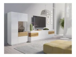 Petits-Meubles Vajillero 2 puertas apertura por la derecha Andrea Blanco y Madera