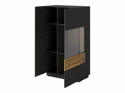 Petits-Meubles Vajillero 2 puertas apertura por la derecha Andrea antracita y Madera