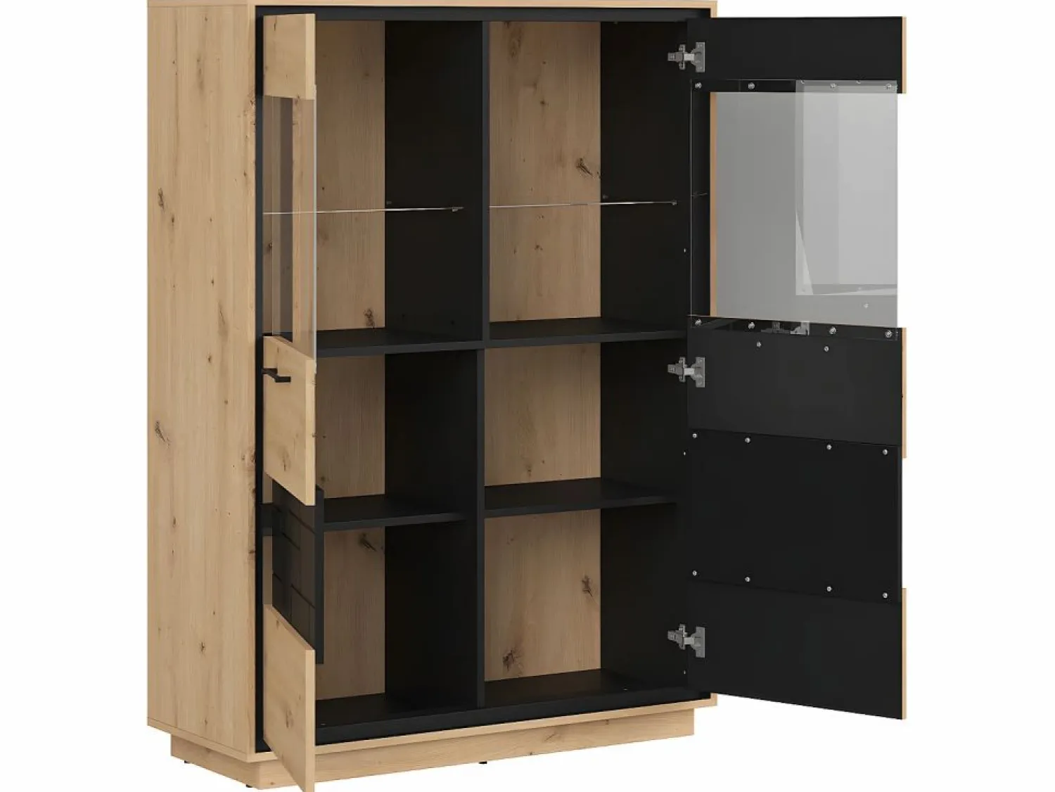 Clearance Vajillero 2 puertas Elijah Madera y Vitrina Para Vajilla