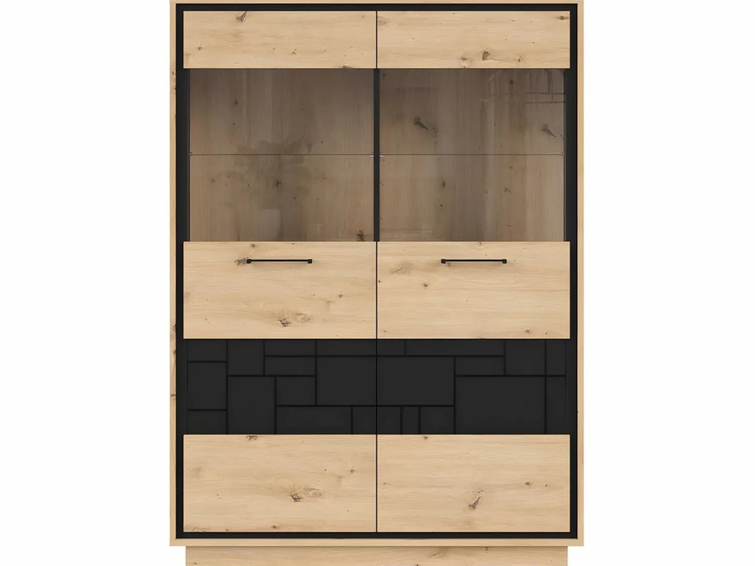 Clearance Vajillero 2 puertas Elijah Madera y Vitrina Para Vajilla
