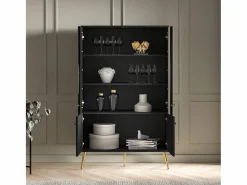 Hot Petits-Meubles Vajillero 4 puertas Manoé Negro