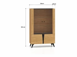 Outlet Vajillero 4 puertas Soah Madera y Vitrina Para Vajilla