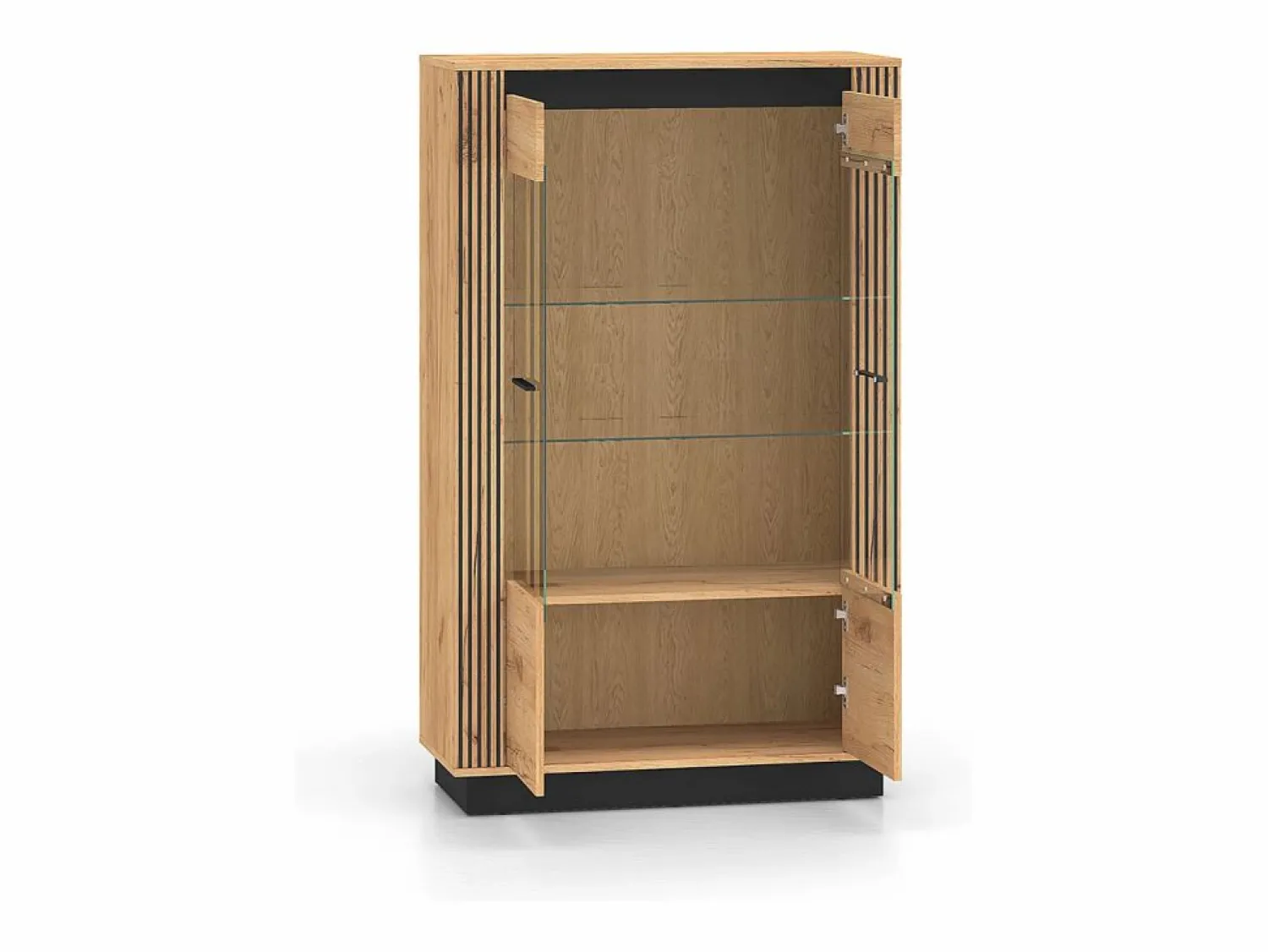 Online Vajillero 2 puertas Solal Madera y Negro Vitrina Para Vajilla