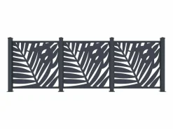 Discount EXPERTLAND Valla de aluminio antracita motivo vegetal kit de extensión Alt.144 x An.110 cm BRAMENO Gris antracita