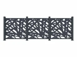 Online Valla de aluminio con motivo geométrico kit de extensión Alt.144 x An.110 cm Antracita BRAMENO Cercados Y Ocultación