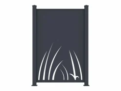 Best Valla de aluminio con motivo vegetal Kit inicial Alt.164 x An.118 cm Antracita BRAMENO Cercados Y Ocultación