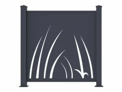 Online EXPERTLAND Valla de aluminio con motivo vegetal kit inicial Alt.144 x An.118 cm Antracita BRAMENO Gris antracita