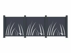 Online EXPERTLAND Valla de aluminio con motivo vegetal kit inicial Alt.144 x An.118 cm Antracita BRAMENO Gris antracita