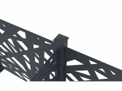 New Valla de aluminio con motivo geométrico kit inicial Alt.144 x An.118 cm Antracita BRAMENO Cercados Y Ocultación