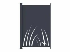 Clearance EXPERTLAND Valla de aluminio con motivo vegetal kit de extensión Alt.164 x An.110 cm Antracita BRAMENO Gris antracita