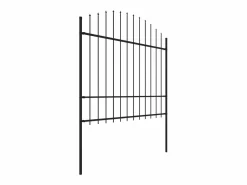Sale Valla de jardín con puntas acero (1,5-1,75)x1,7 m ES570644 Negro