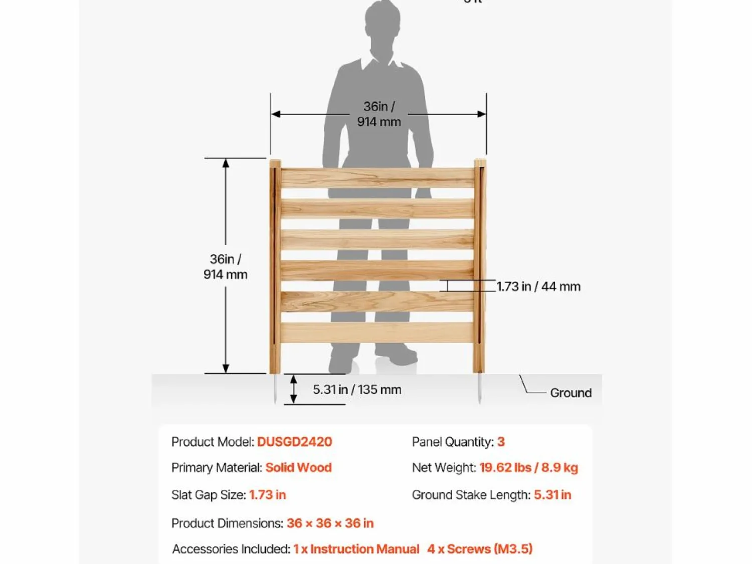 Discount Valla de Privacidad de Madera SucceBuy, 3 Paneles, 91,4 x 91,4 cm para Aire Acondicionado Cercados Y Ocultación