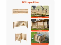 Discount Valla de Privacidad de Madera SucceBuy, 3 Paneles, 91,4 x 91,4 cm para Aire Acondicionado Cercados Y Ocultación