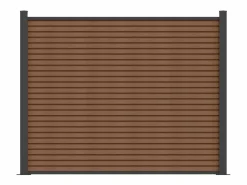 Outlet EXPERTLAND Valla para enterrar Alt. 148 cm kit 9 tablones + 2 postes antracita - PALIZO Gris antracita / Color natural oscuro