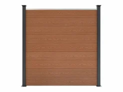 Monstershop Vallas para exteriores de WPC y Aluminio - 9x Paneles + 10x Postes | Marrón