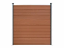 Monstershop Vallas para exteriores de WPC y Aluminio - 9x Paneles + 10x Postes | Marrón