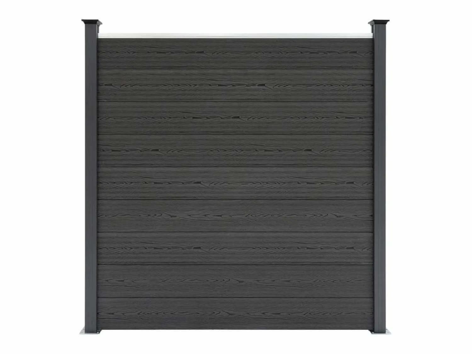 Outlet Vallas para exteriores de WPC y Aluminio - 6xPaneles Cuadrados + 1x Oblicuo + 7x Postes con LED | Cercados Y Ocultación