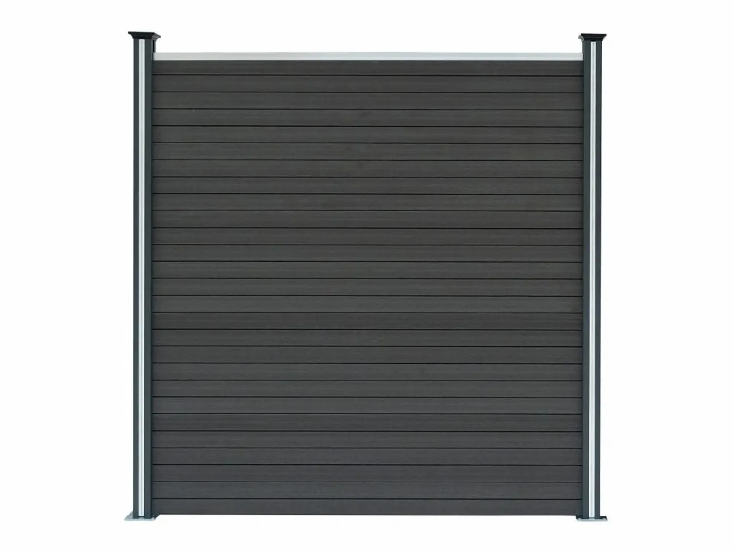 Outlet Vallas para exteriores de WPC y Aluminio - 6xPaneles Cuadrados + 1x Oblicuo + 7x Postes con LED | Cercados Y Ocultación