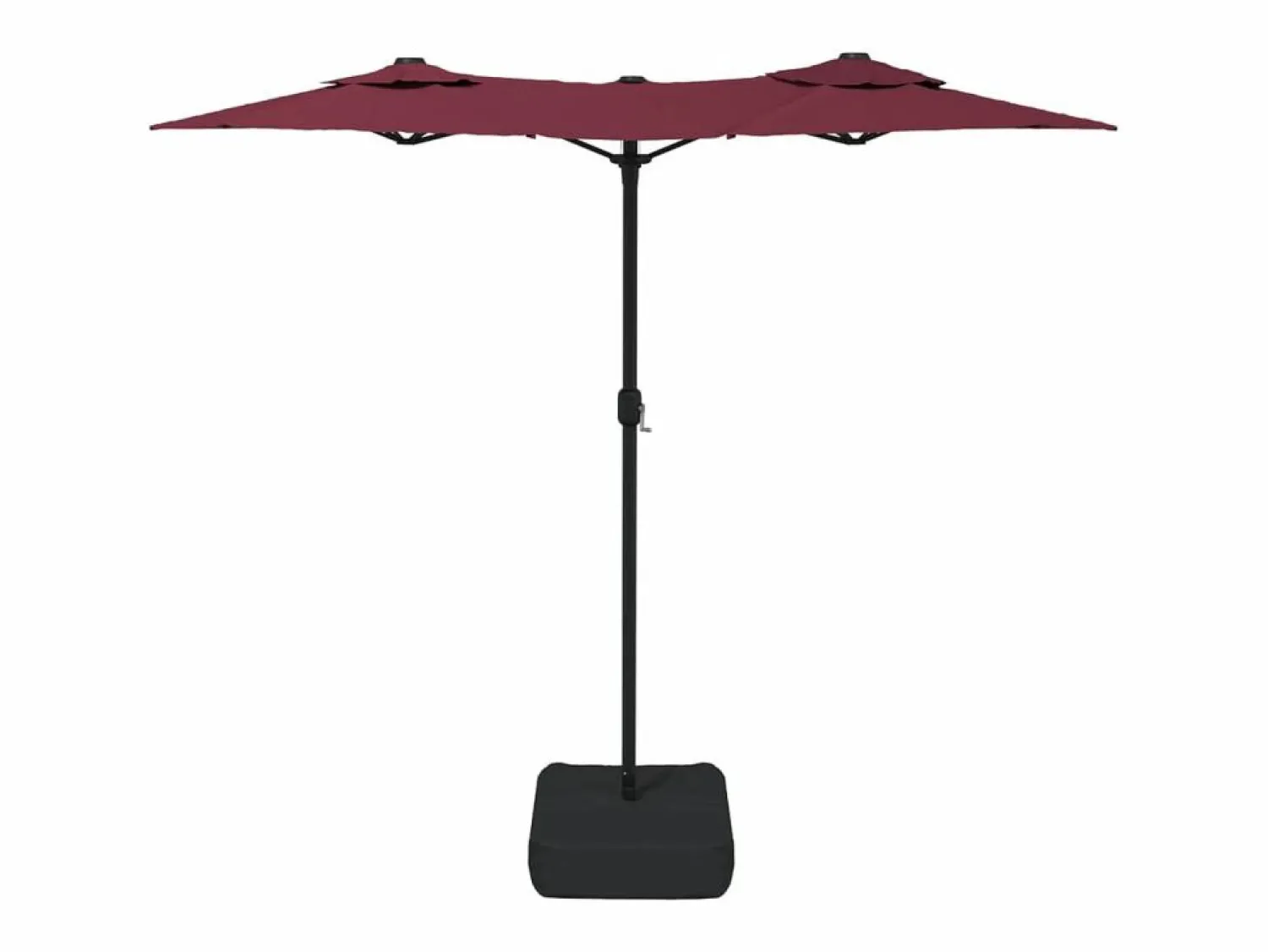 Clearance Vanyra Sombrilla doble de jardín con luces LED burdeos 316x145 cm Sombrilla