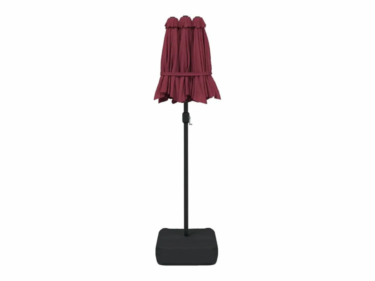 Clearance Vanyra Sombrilla doble de jardín con luces LED burdeos 316x145 cm Sombrilla