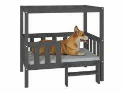 Online Garden Furniture Varyn Cama para perros madera maciza de pino 95,5x73,5x90 cm Gris
